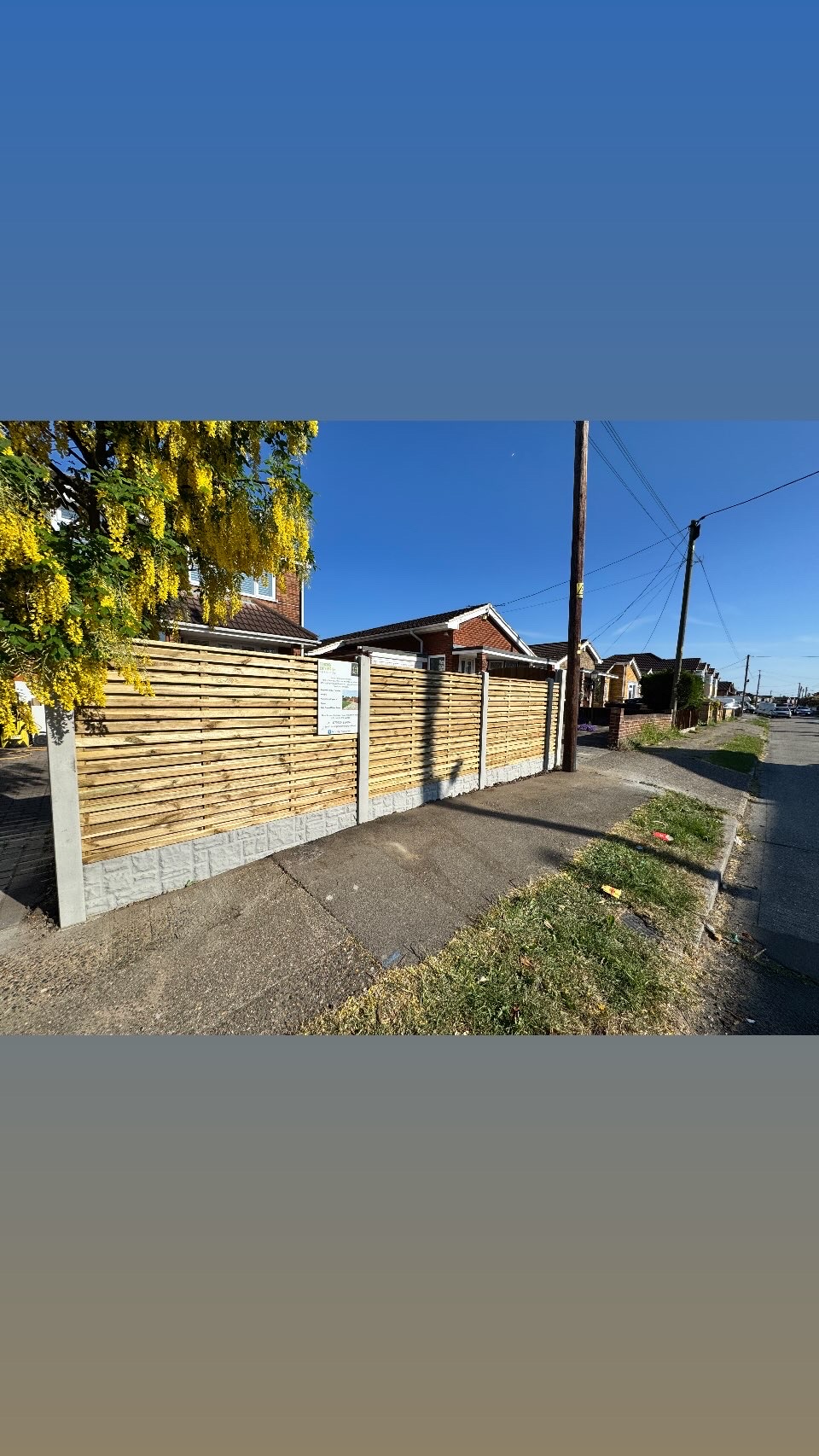 Wooden fencing installation
