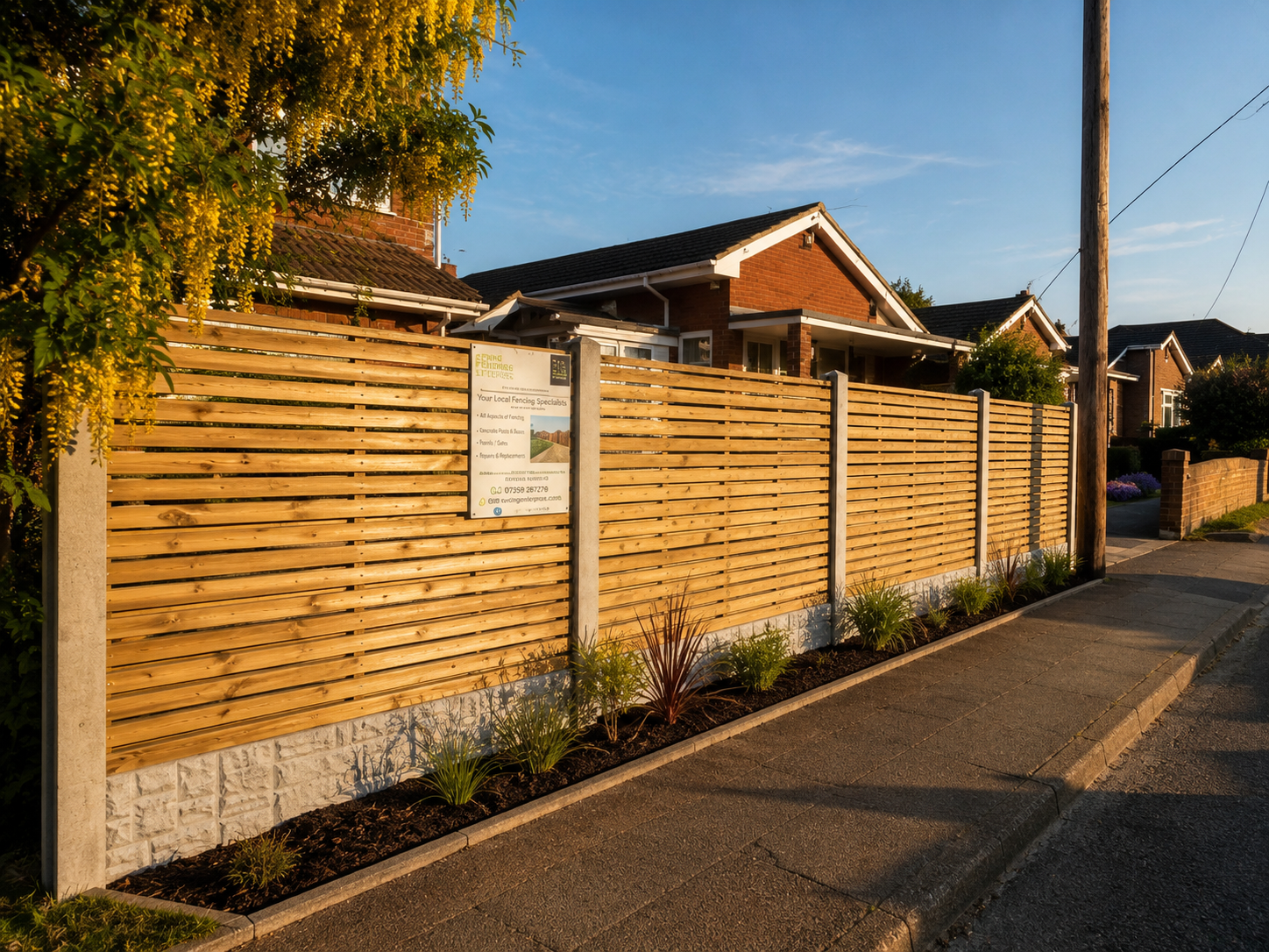 Completed fencing installation by Fencing Enterprise