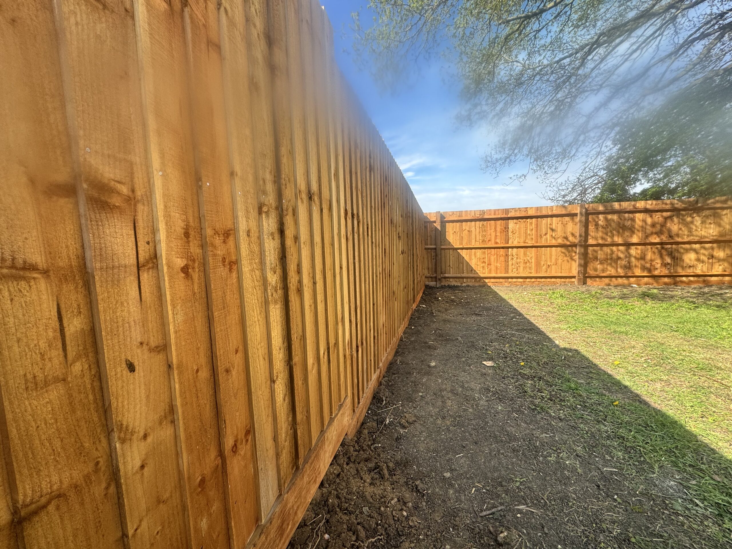 Wooden fencing installation
