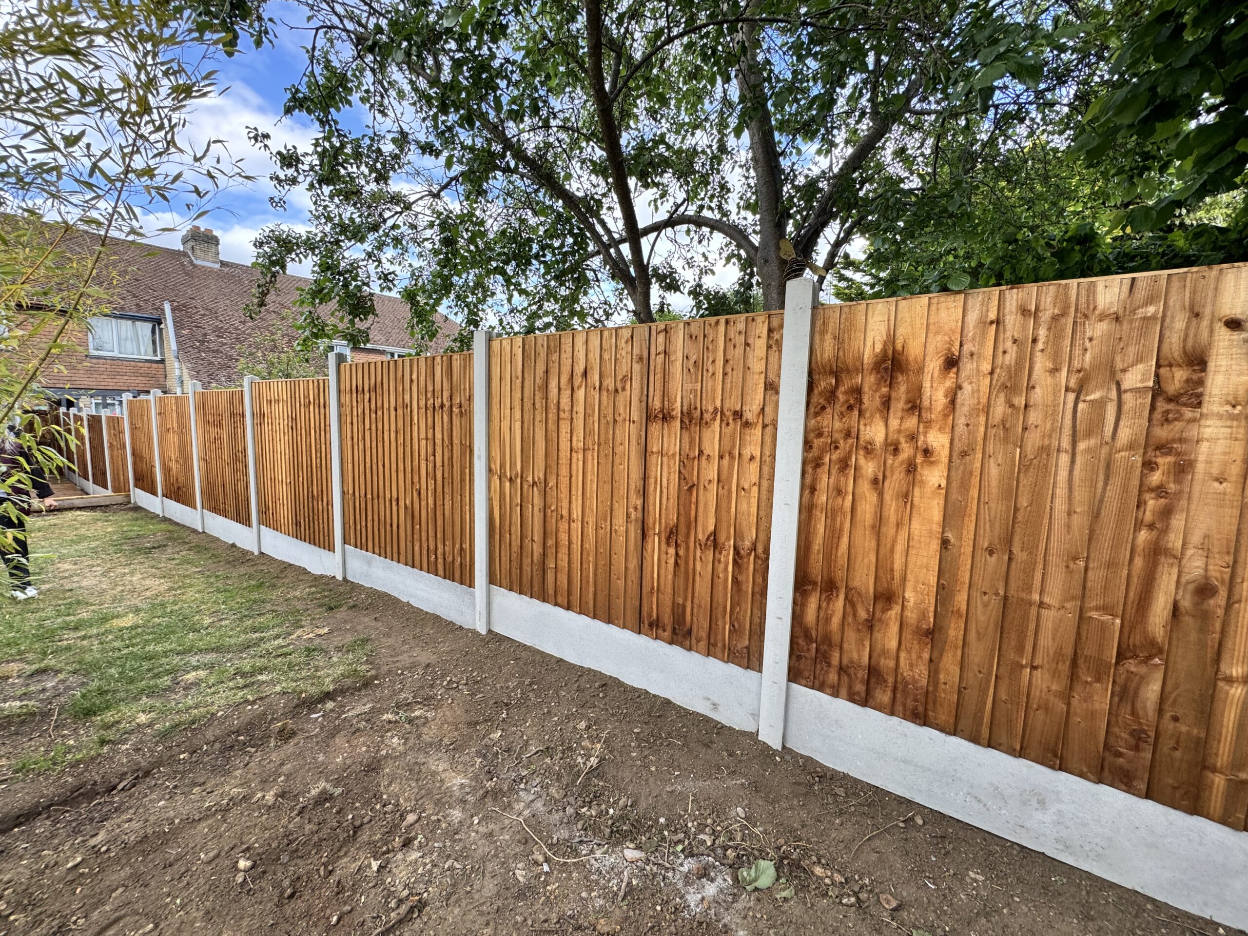 Wooden fencing installation